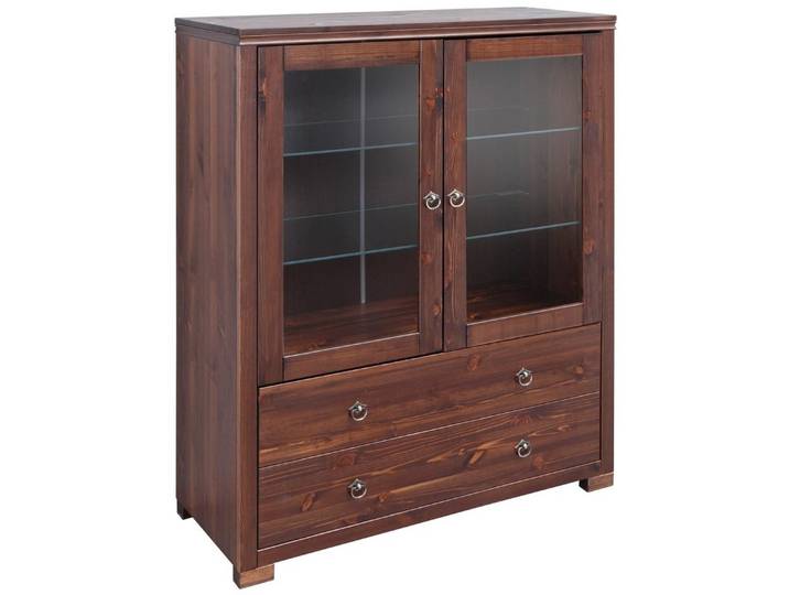 OTTO home Highboard Gotland, Vitrine, Breite 101 cm, Türen mit Glaseinsätzen, aus massiver Kiefer