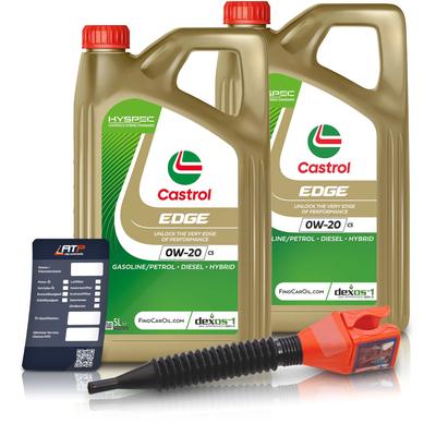 Castrol 10 L EDGE 0W-20 C5 + Ölwechsel-Anhänger + Einfülltrichter [Hersteller-Nr. 15F6EB]