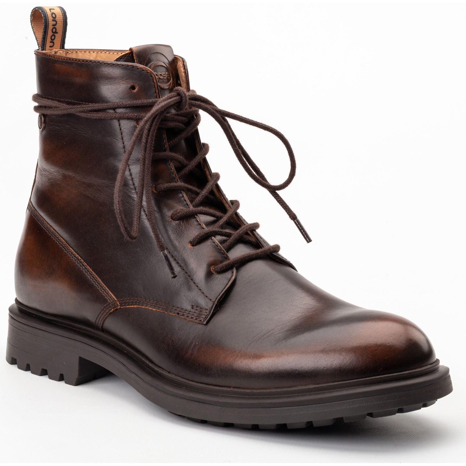 Base London Brunel Leren Herenschoenen Bruine Enkellaarsjes