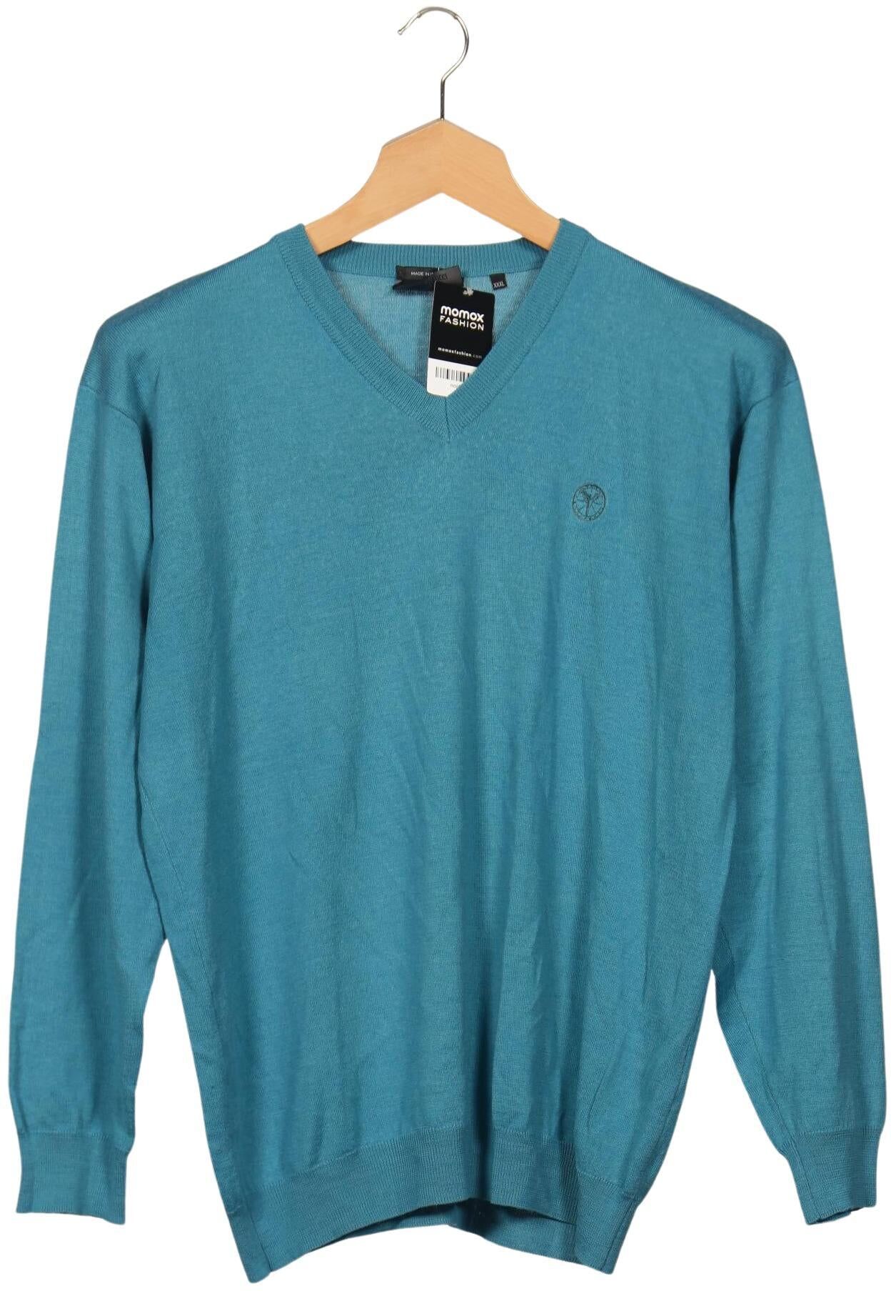 Carlo Colucci Herren Pullover, Türkis, Gr. 3Xl, Synthetik / Wolle - Second Hand