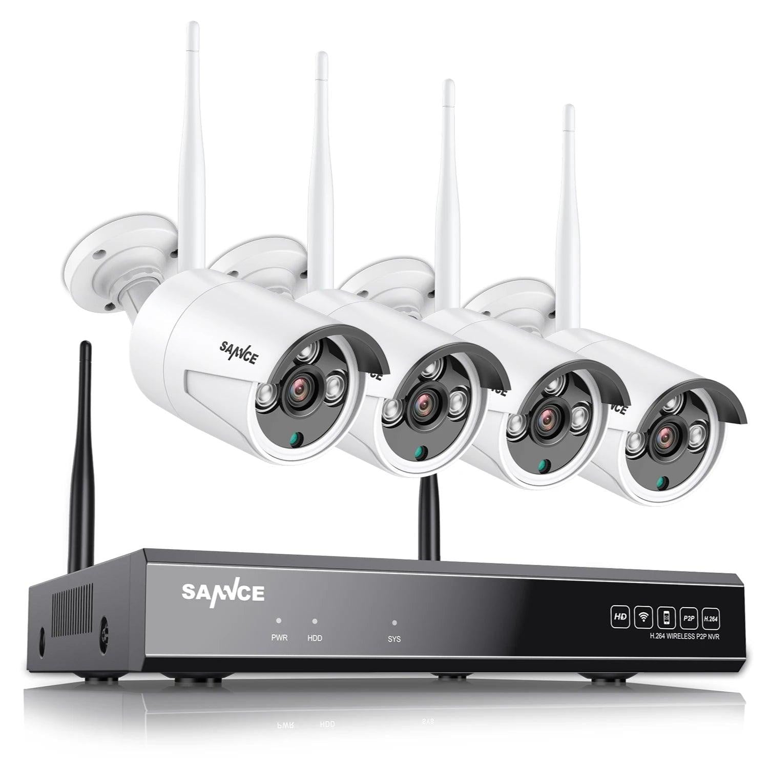 Selius Draadloos Beveiligingssysteem IP Camera Set voor Videobewaking