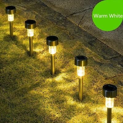 Uplift Essentials 10Pcs Solar Outdoor Garden Lights Waterproof Decorative Landscape Path Lamps warm