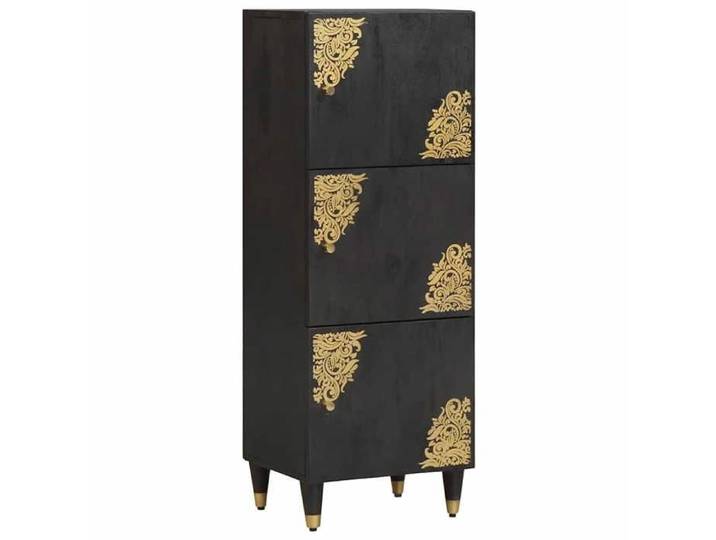 (ON SALE)Buffet Haut salon - Armoire Salle à manger/Haut Armoire Noir 40x33x110 cm Bois de mangue massif @FR6372428