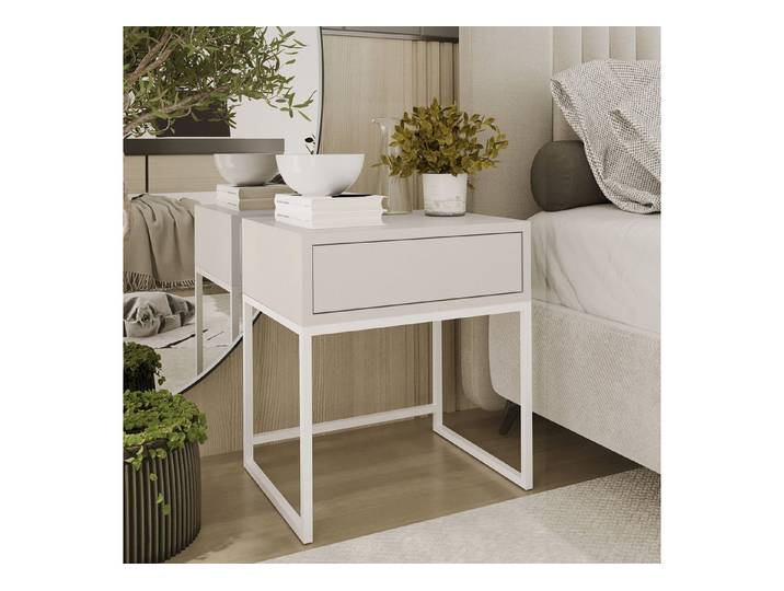 Design Möbel Nachttisch Moderner Nachttisch Glamour mit Schublade Schlafzimmer Metallgestell