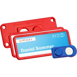 10 Namensschilder TEAM, magnetisch rot | 75 x 27 mm, Kunststoff