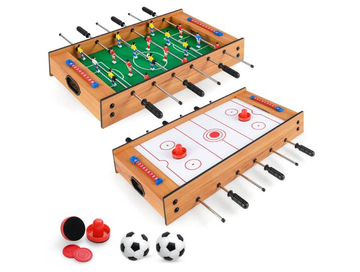 2-in-1 Speeltafel Multifunctionele Speeltafel van Hout Multi-Speltafel Airhockeytafel en Tafelvoetbaltafel