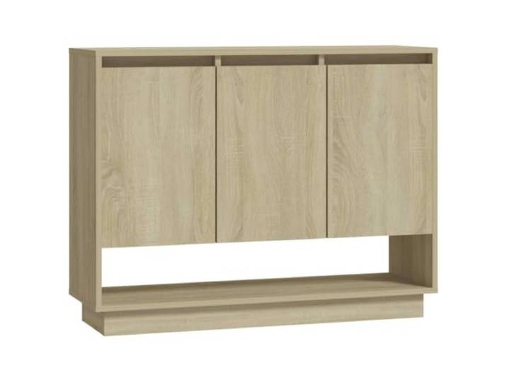 GHVBNMF Sideboard Sonoma-Eiche 97x31x75 cm Beistellschrank Vielseitige Aufbewahrung fürs Wohnzimmer: Drei Fächer hinter Türen plus offene Ablage für Dekoration und Bücher.