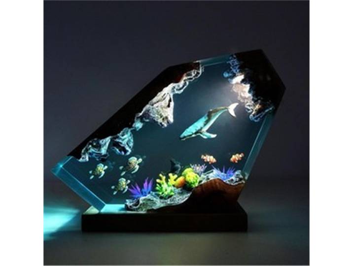 Résine baleine et Manta Ray aventure lampe résine veilleuse décor à la maison cadeau pour hommes Unique océan Animal résine Sculpture lampe
