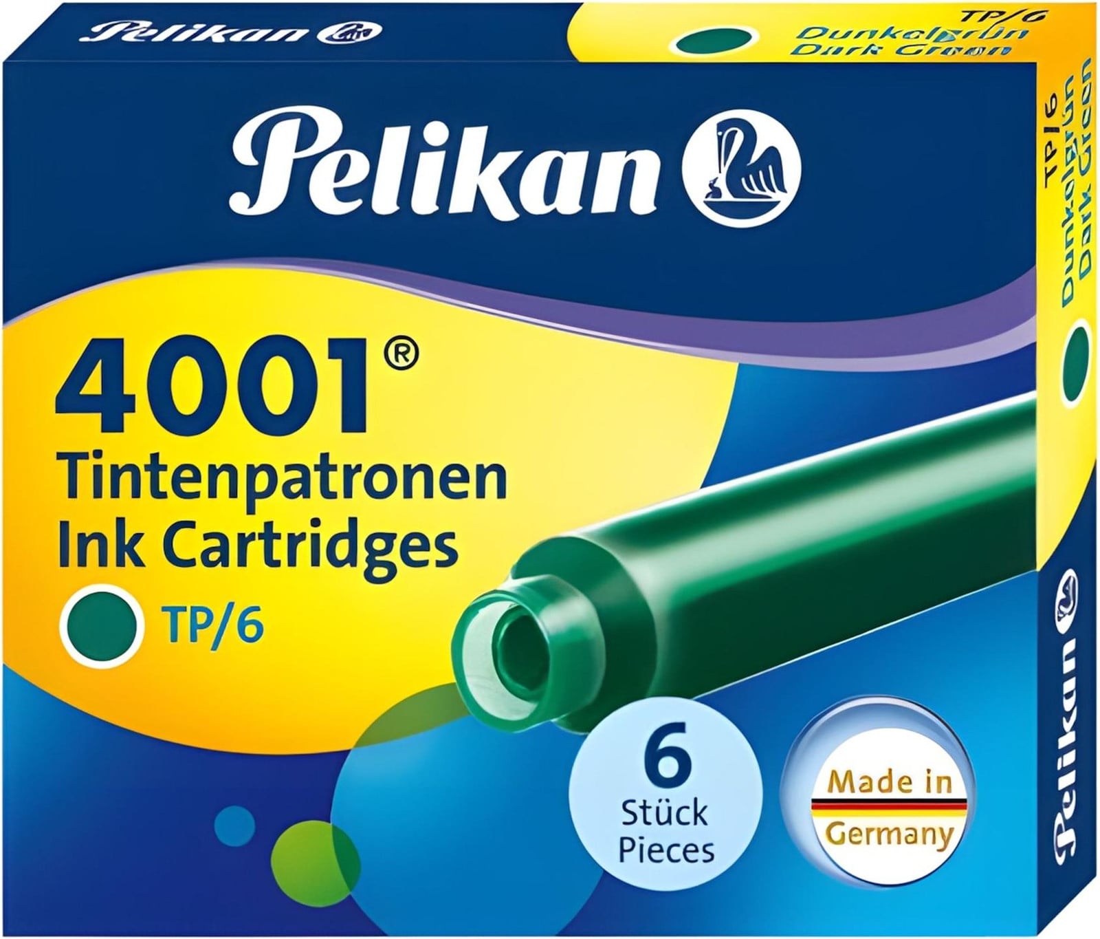 Pelikan 4001 TP/6 Inktpatronen donkergroen, 6 stuks