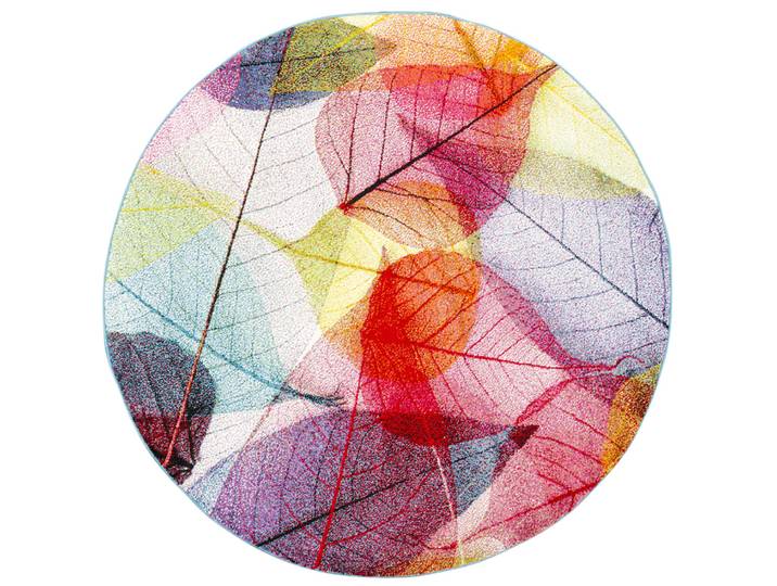 Tapis rond à feuilles multicolore 200x200 cm