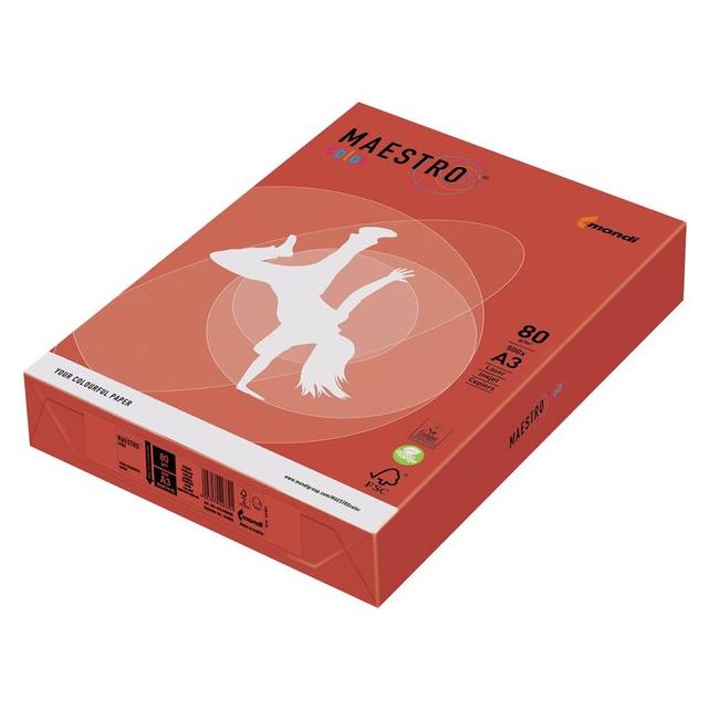 Maestro Color Kopierpapier A3 80g 500BL korallenrot (A3, 80 g/m²) (9417-CO44B80B)