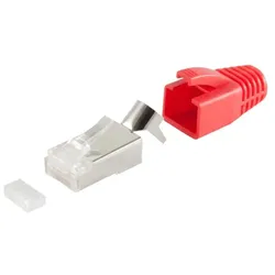 RJ-45 Modularstecker, 8P8C, STP, 23AWG, rot