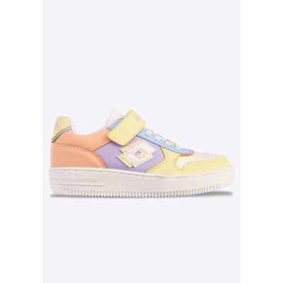 Sneaker LOTTO, Mädchen, Gr. 26, gelb (gelb, flamingo), Synthetik, Schuhe Sneaker, in kinderfußgerechter Passform