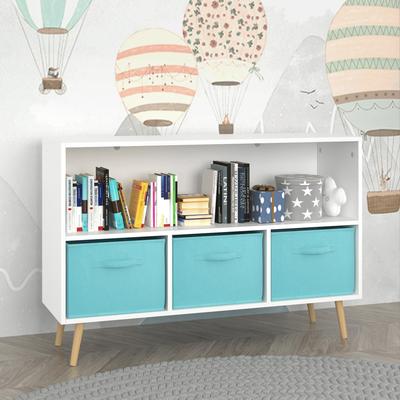 Kodotan sofa Kids bookcase with Collapsible Fabric Drawers, Children's Book Display, Toy Storage Cabinet Organizer