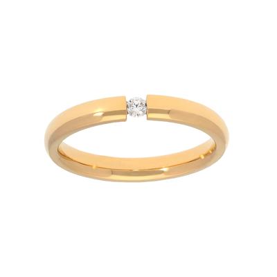 Trauring TITANIA "Titanring", gold (goldfarben), Fingerringe, Damen, 54, Titan, Trauring, mit Zirkonia