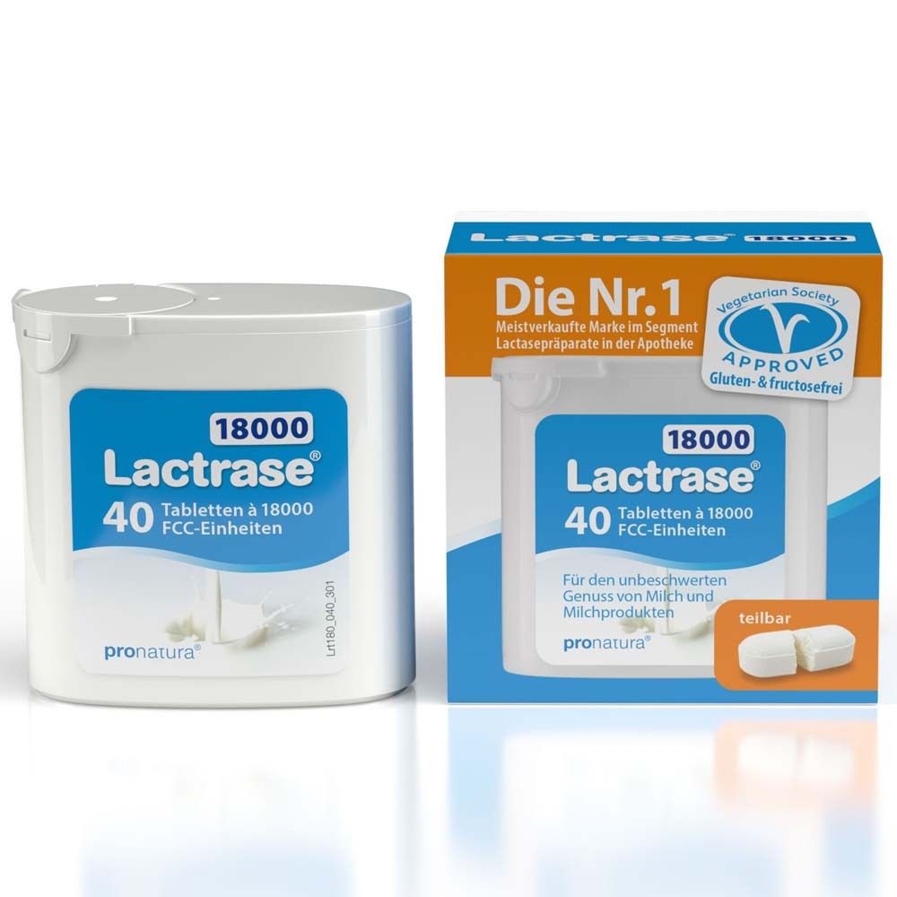Lactrase 18.000 FCC Tabletten teilbar im Spender 40 St