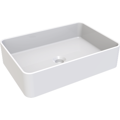 Aufsatzwaschbecken WELLTIME, weiß (nano weiß), B:50,5cm H:14,5cm T:35,4cm, Keramik, Waschtische, NANO Glasur