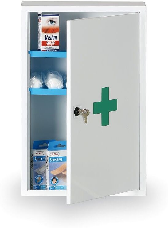 B2B Partner Medizinschrank an der wand aus Metall für die Wand, 30 x 46 x 14 cm