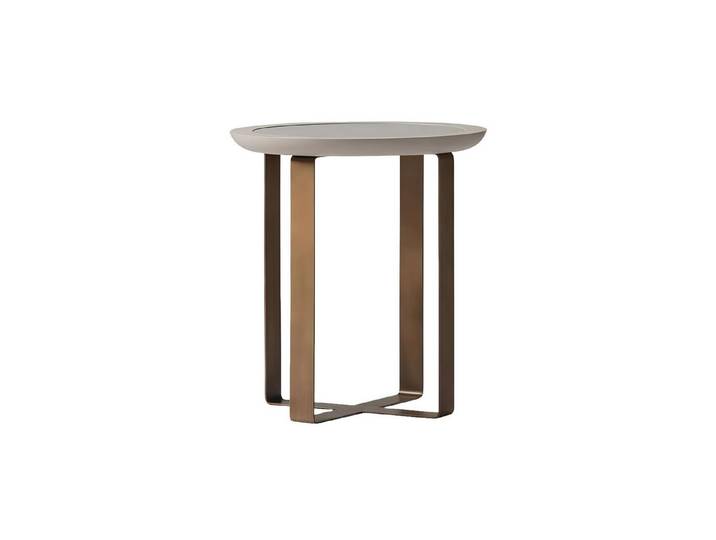Xlmoebel Beistelltisch Eleganter goldener Kaffeetisch aus Metall für stilvolle Akzente (Beistelltisch, 1-St., Beistelltisch), Hergestellt in Europa