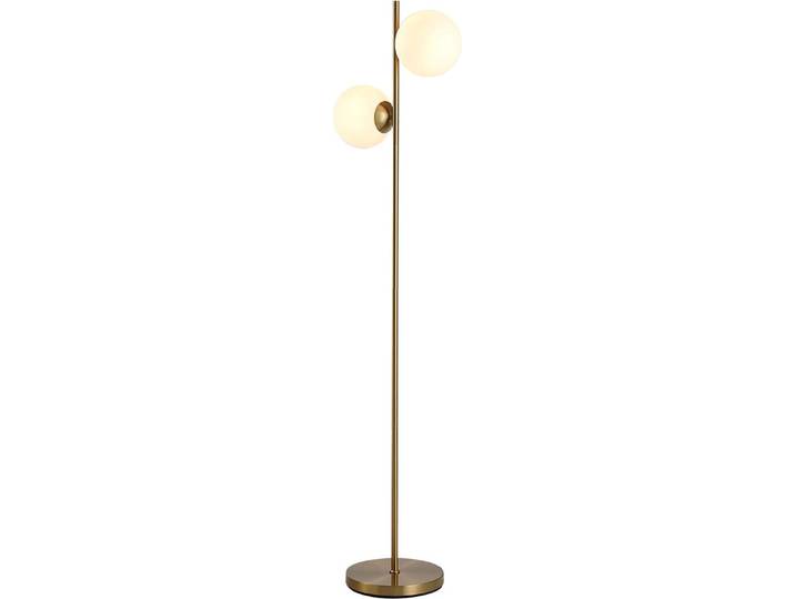 HOMCOM Stehlampe Stehleuchte Standleuchte 2-teiliger Glas-Lampenschirm StahlGlas