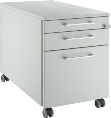 Schäfer Shop Select Rollcontainer 126, mit Griff eckig, lichtgrau/lichtgrau/lichtgrau