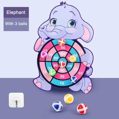 Montessori Kids Dart Board Game For Active Indoor Learning elephant