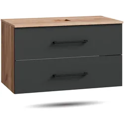 Planetmöbel Waschtischunterschrank LUX 90cm Gold Eiche / Anthrazit OHNE Waschbecken