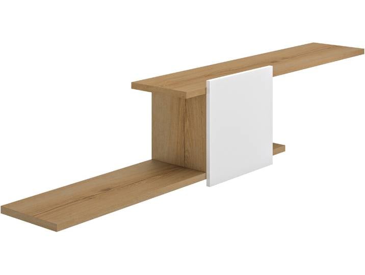 Bücherregal GAMI OTELLO , weiss (weiß lackiert), B:166cm H:35cm T:27cm, Holzwerkstoff, Regale, Bücherregal, Wandregal mit geschlossenem Fach