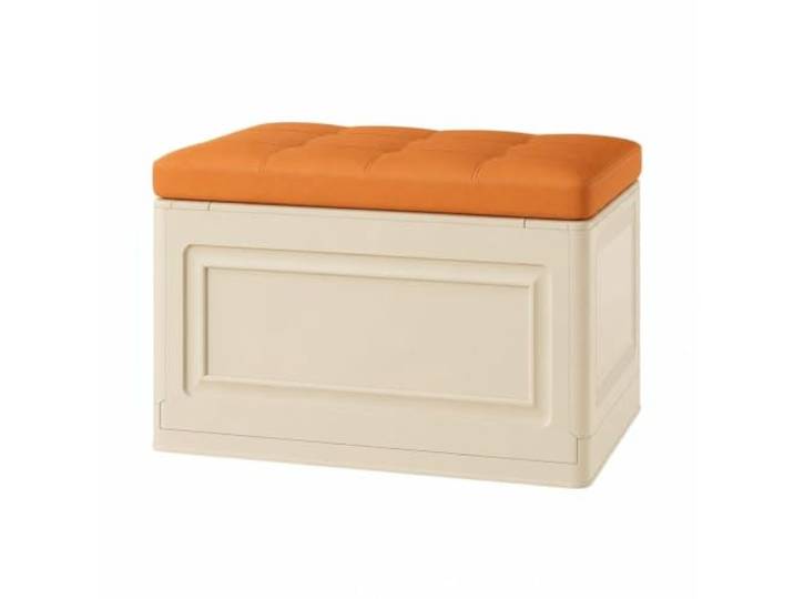 WSJJXS Sitzbank mit Stauraum Klappdeckel Platzsparend Klappdeckel, Schaumstoffpolster, Kunstleder, Stabiler Rahmen, Flur, Schlafzimmer(Orange,38x60cm)