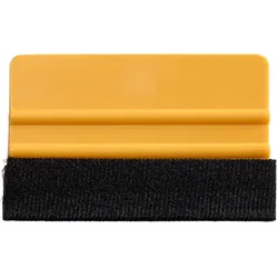Folienrakel mit Filzkante, Kunststoff, Filz, gelb