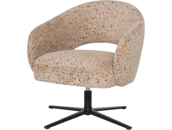 WOOOD Pico Draaifauteuil - Wollig Structuur - Zand - 74x71x69
