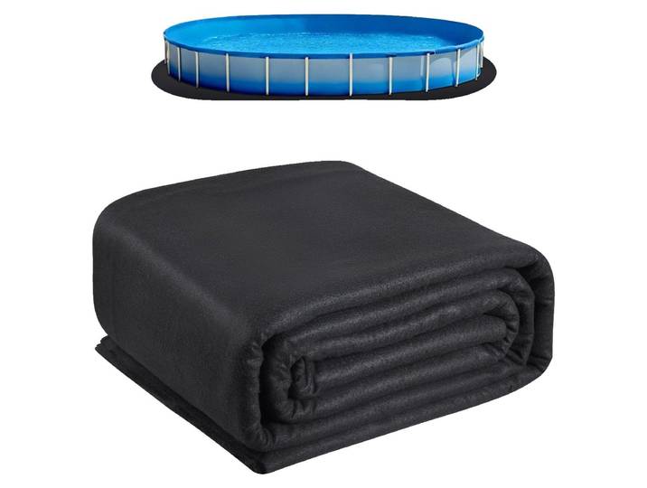 VEVOR Tapis de sol pour piscine\, 5\,5x10 m\, pour piscines hors-sol\, tapis de piscine extra-épais\, empêche les piqûres\, bâche de sol en géotextile\, prolonge la durée de vie du liner\, bâche de protection du sol