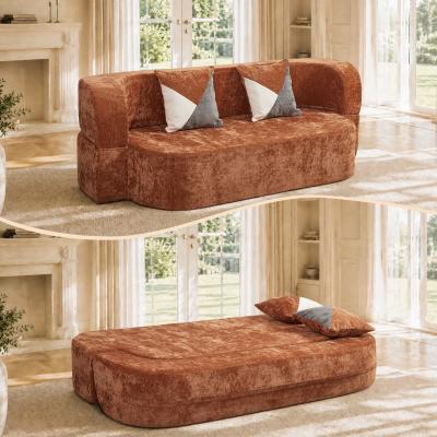 Loedds 78.74-Inch Plush Convertible Floor Sofa Bed with 33D Foam and Pillows No Assembly