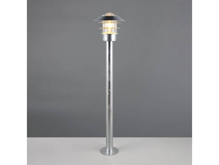 Trio Lighting Wegelampe Ruvuuma, zinkfarben, Höhe 100 cm, Metall, IP44 dimmbar, alu / grau / zink, Metall