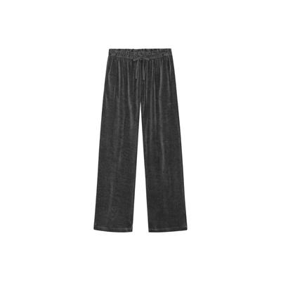 Chinohose MOSHI MOSHI MIND "moshi moshi mind Trouser Sonje", Damen, Gr. L, Normalgrößen, grau (dunkelgrau), Obermaterial: 100% Baumwolle, Hosen Chinohose
