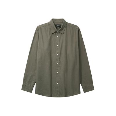 Langarmhemd CLEAN CUT COPENHAGEN "Clean Cut Copenhagen Luca Shirt L/S", Herren, Gr. S, US-Größen, grün (army), 100% Baumwolle, unifarben, normal, Hemden
