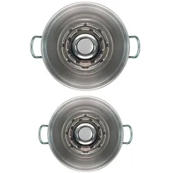 Mamù Set aus 2 Versilia Backöfen, aus robustem weißem Aluminium, Ø 24/28 cm, für Gas-, Elektro- oder Glaskeramikherde.