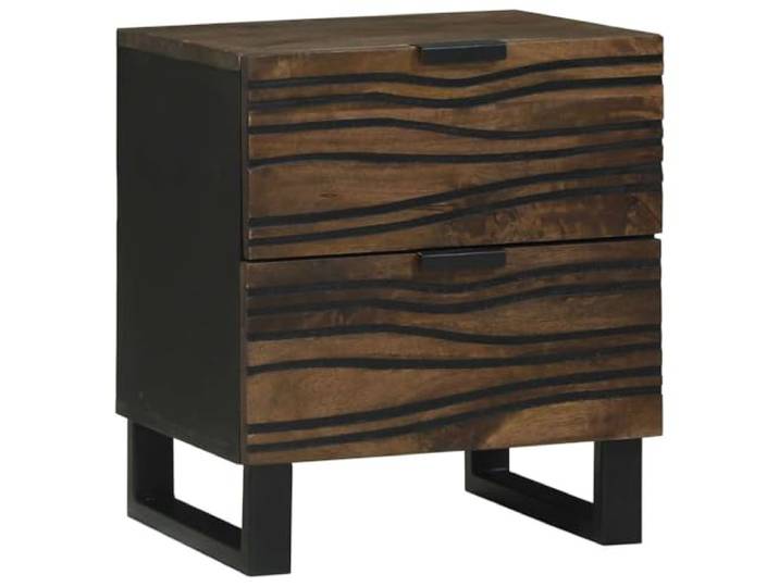 KTHLBRH Nachtschrank 2 Stück Walnuss 40 x 33 x 46 cm Massives Akazienholz, 4 Schubladen, robust und langlebig, Montage erforderlich
