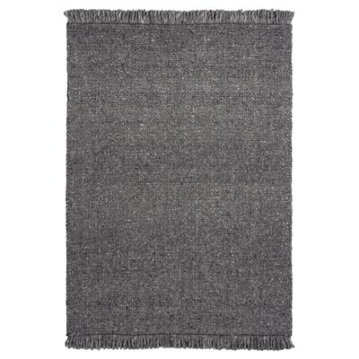 Teppich KAYOOM "Pixy 525", grau (anthrazit), B:160cm H:15mm L:230cm, Wolle, Teppiche, Teppich, Kurzflor, Handgewebt, Modernes Muster, Uni, Wolle, Viskose