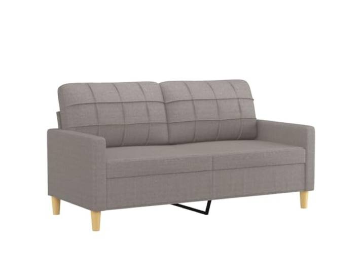 KTHLBRH Set aus 2 Sofas mit Kissen, Taupe aus Stoff Rahmen aus Sperrholz und Metall, 2-Sitzer und 3-Sitzer, 5 Kissen inklusive