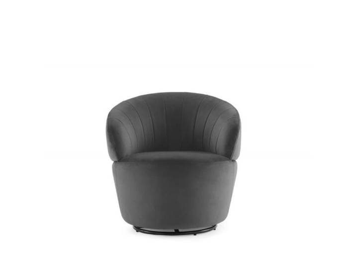 Fauteuil en tissu velours gris pivotant - COROLLA