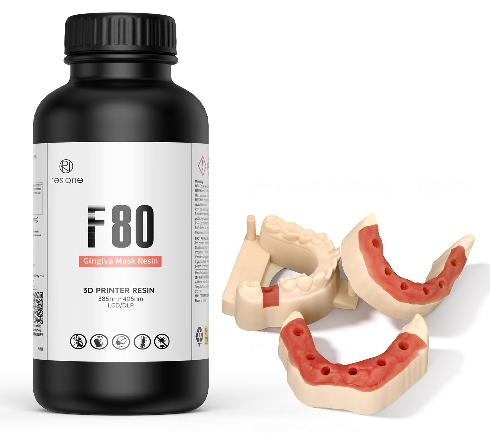 Dripio Elastisch 3D-printerhars F80, 500 g, kleur tandvlees, UV 405nm