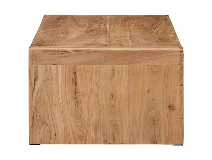 KTHLBRH Couchtisch 110 x 55 x 35 cm Massivholz Akazie Rustikaler Stil, robuste Platte, einzigartige Farben und Maserung, Montage erforderlich