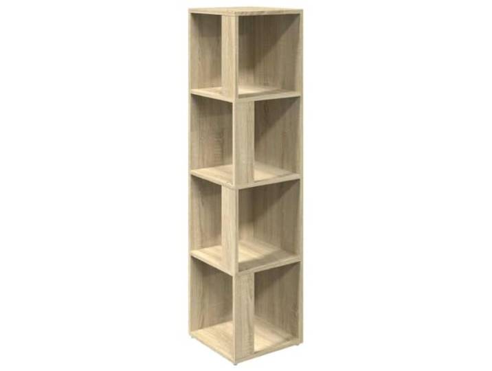 Eckschrank Dub Sonoma 33 x 33 x 132 cm Dřevotříska, 4 Fächer Stabile Struktur, Seitenwände, Pflegeleicht, Kompaktes Design, helle Eiche, warmes Interieur