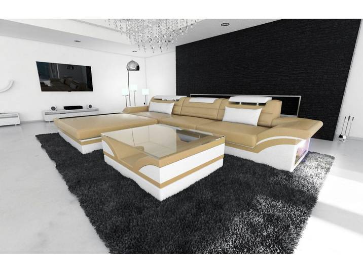 Mini Ecksofa Parma L-Form in Leder