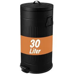 Relaxdays Retro Mülleimer 30 Liter Schwarz
