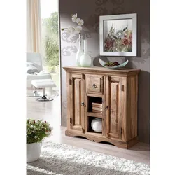 Sideboard Sheesham 87x32x85 grau geölt LEEDS #45