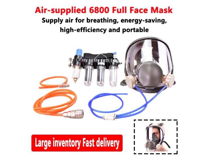 Masque respiratoire industriel multifonctionnel 4-en-1 de haute qualité 6800 avec alimentation en air et protection intégrale du visage