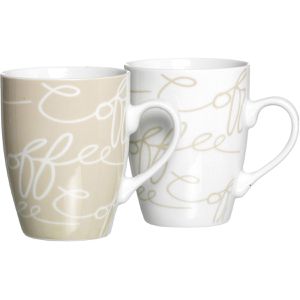 Ritzenhoff&Breker Kaffeebecher Cornello Creme, Porzellan, weiß / creme, 250ml, 2 Stück