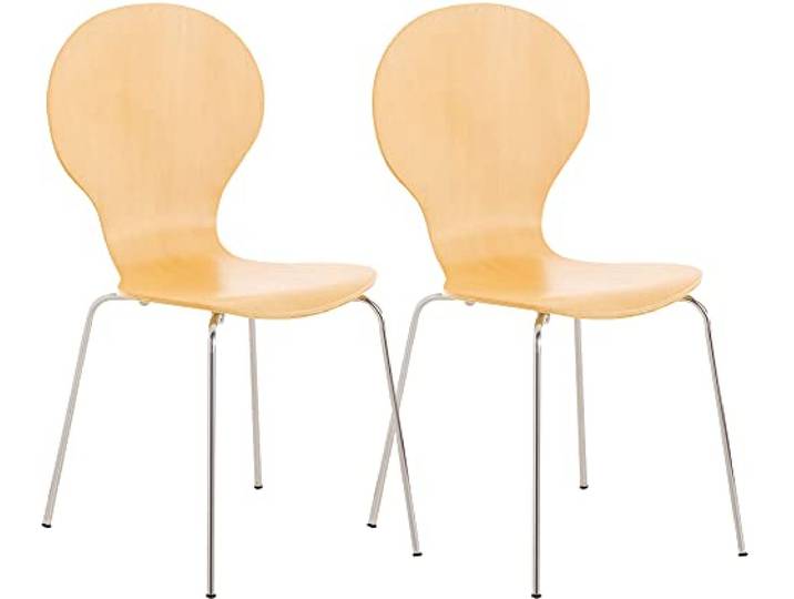 CLP Diego Set van 2 stapelstoelen, Kleur:natura